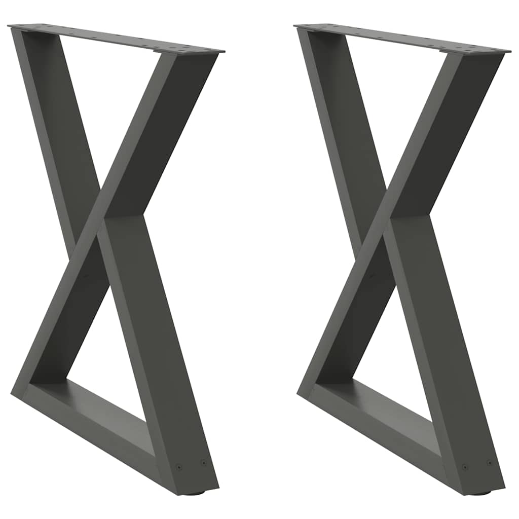 vidaXL Patas para mesa de comedor (2 unidades) 70 x 72-73,3 cm, acero