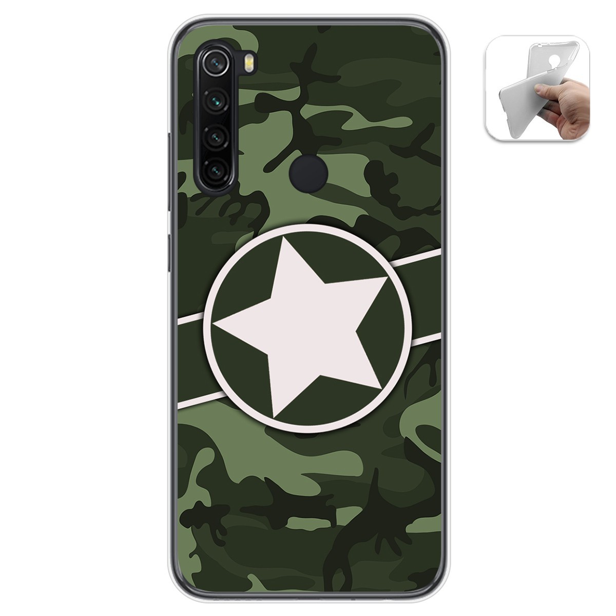 Tumundosmartphone Funda Gel Tpu para Xiaomi Redmi Note 8T diseño Camuflaje 01 Dibujos