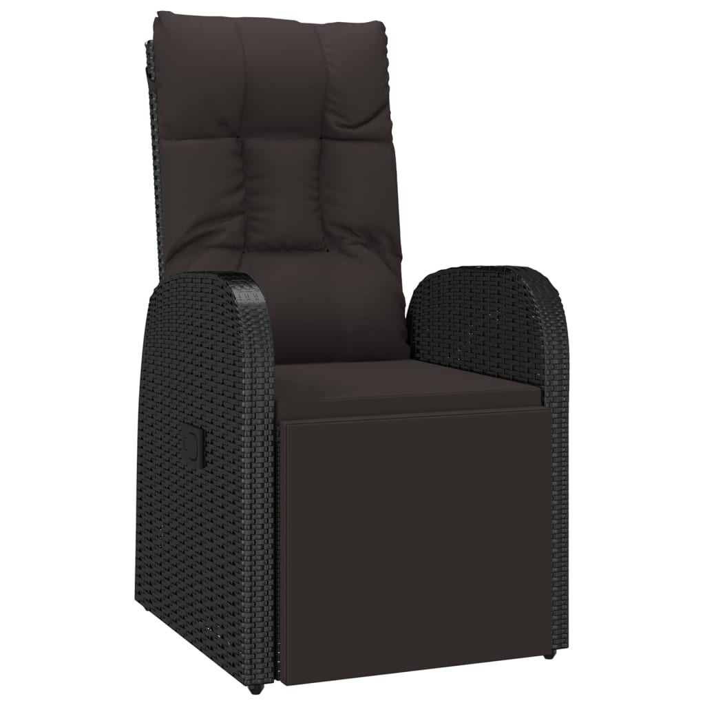 vidaXL Sillón reclinable de jardín con cojín ratán sintético