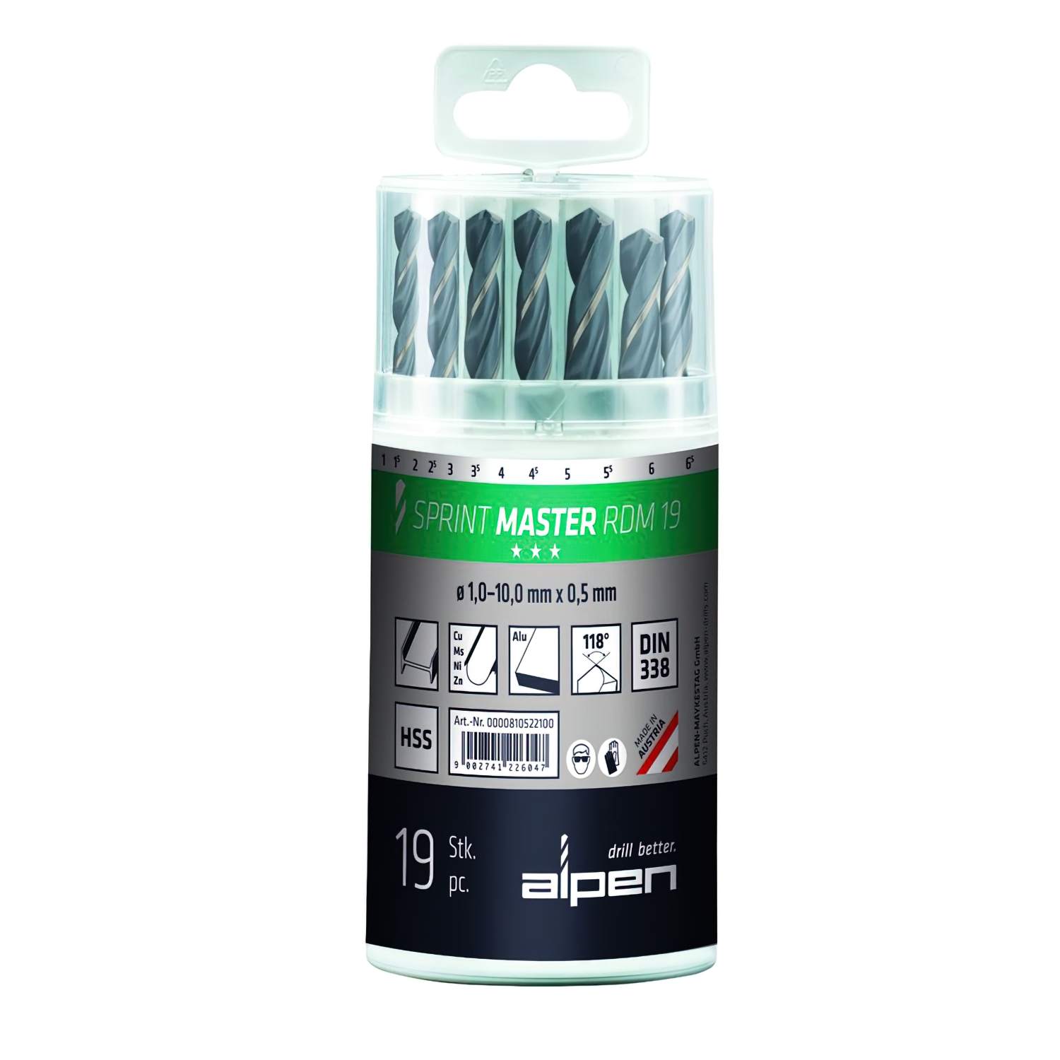 SANCO STORE - ALPEN Estuche Brocas Alpen Hss Sprint Master 19 Piezas