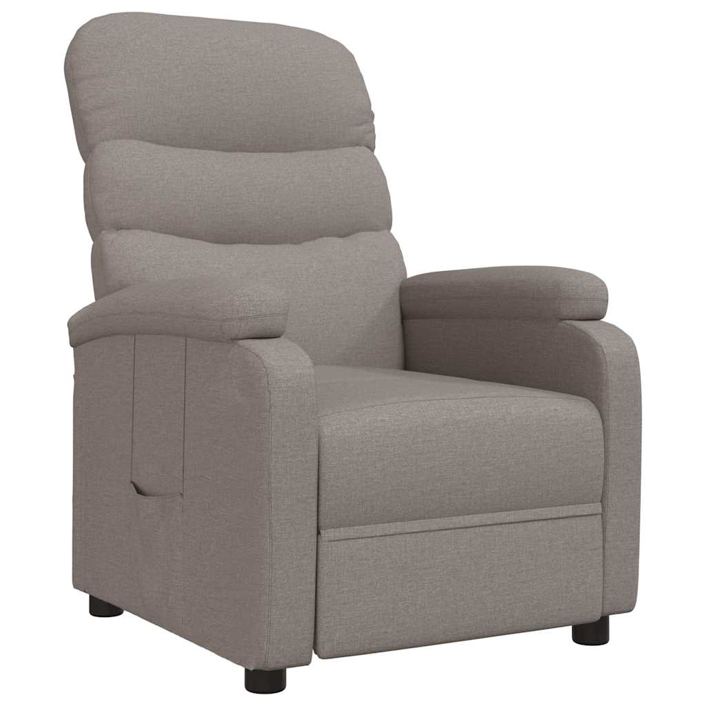 vidaXL Sillón reclinable de tela gris taupe