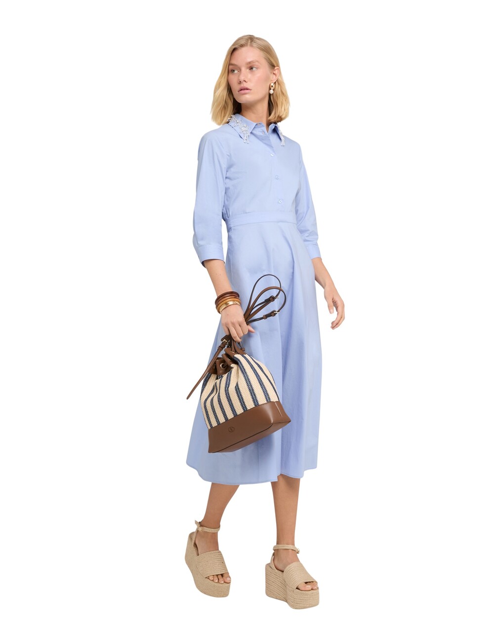 Motivi - Vestido camisero con cuello joya