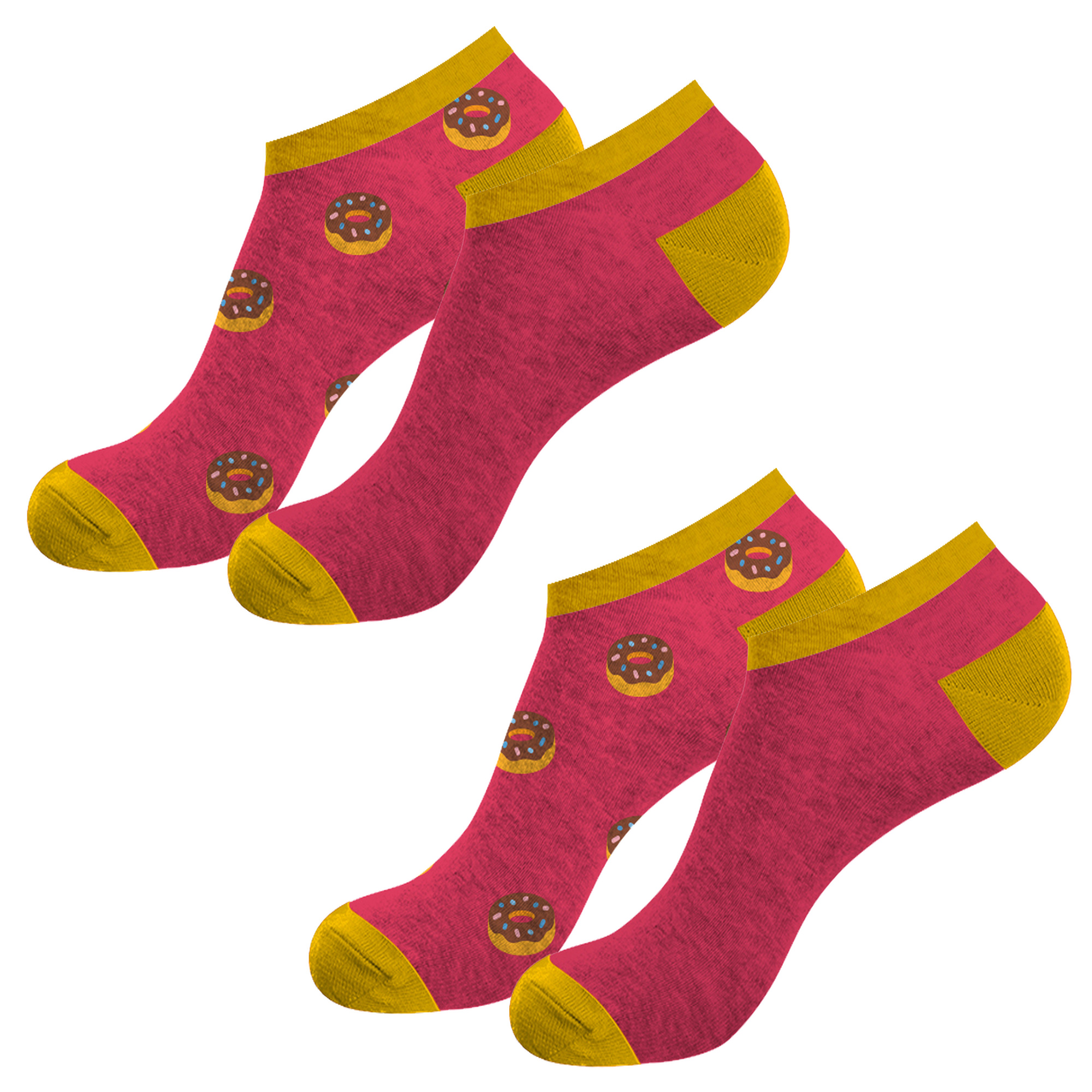 Crazy Boxer - Set 2 Pares Calcetines Tobilleros Hombre Donut