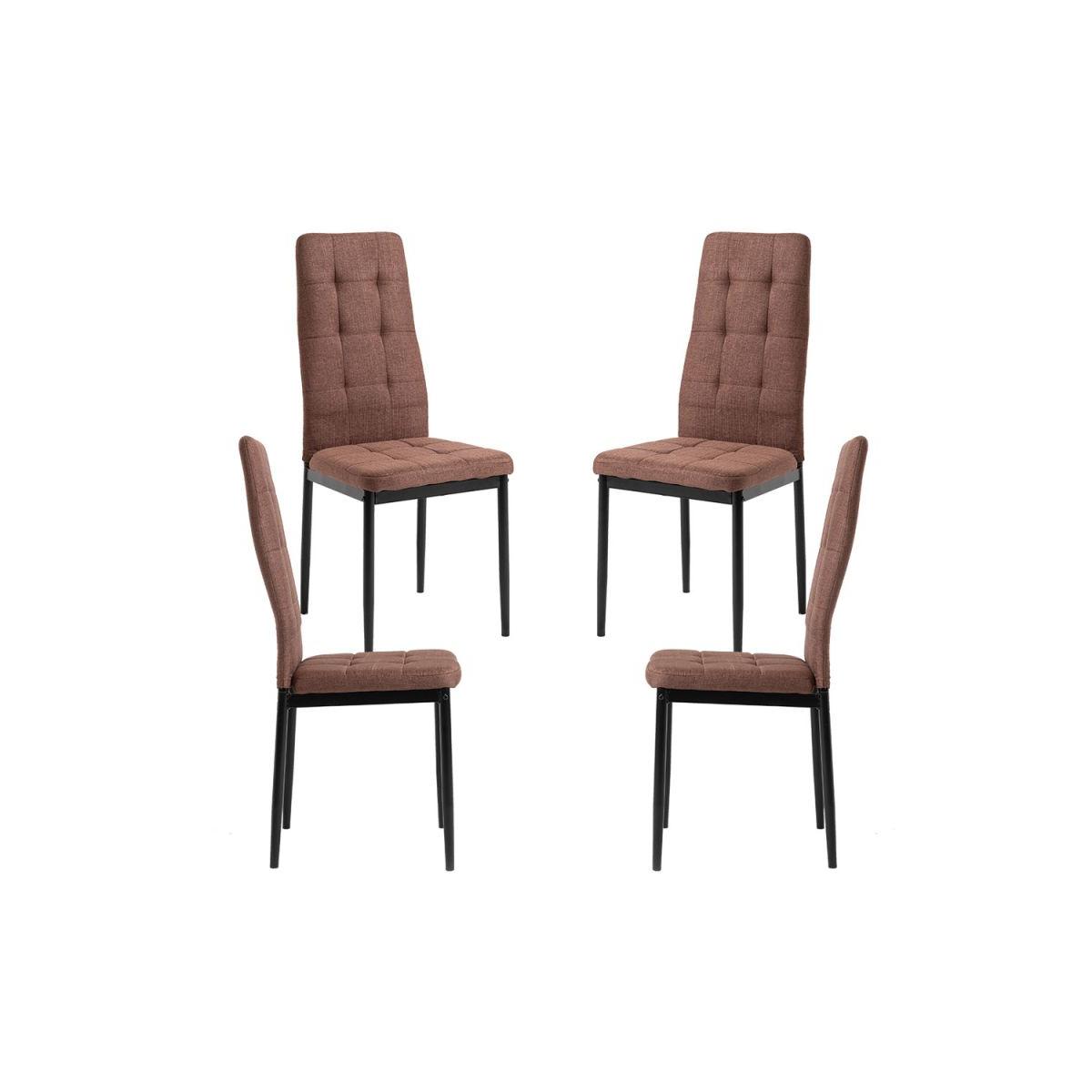 Regalos Miguel - Packs Sillas Comedor - Pack 4 Sillas Lan Tela - Marrón Claro