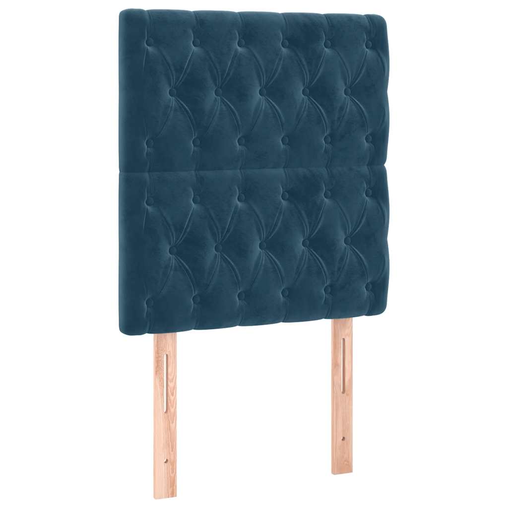 vidaXL Cabecero con luces LED terciopelo azul oscuro 80x7x118/128 cm