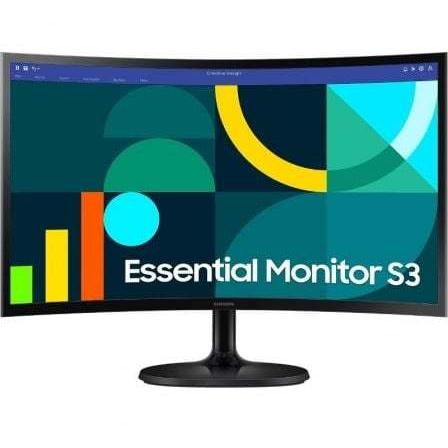 Monitor Profesional Curvo Samsung Essential Monitor S3 S36GD S24D364GAU/ 24"/ Full HD/ Negro