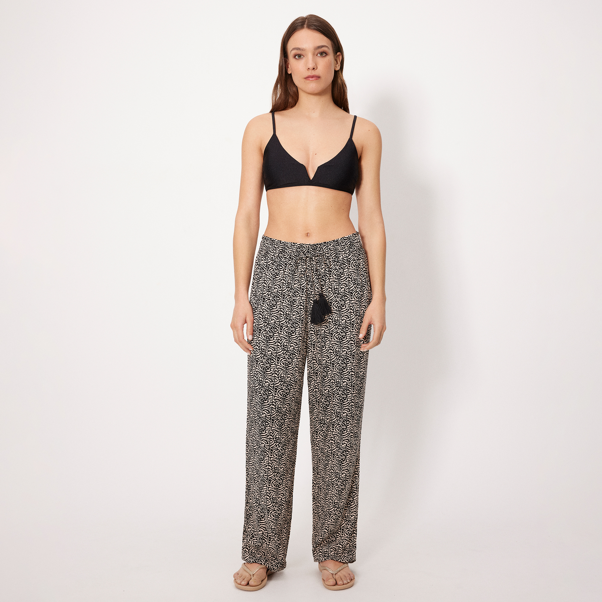 Ysabel Mora - Pantalón largo ajustable estampado