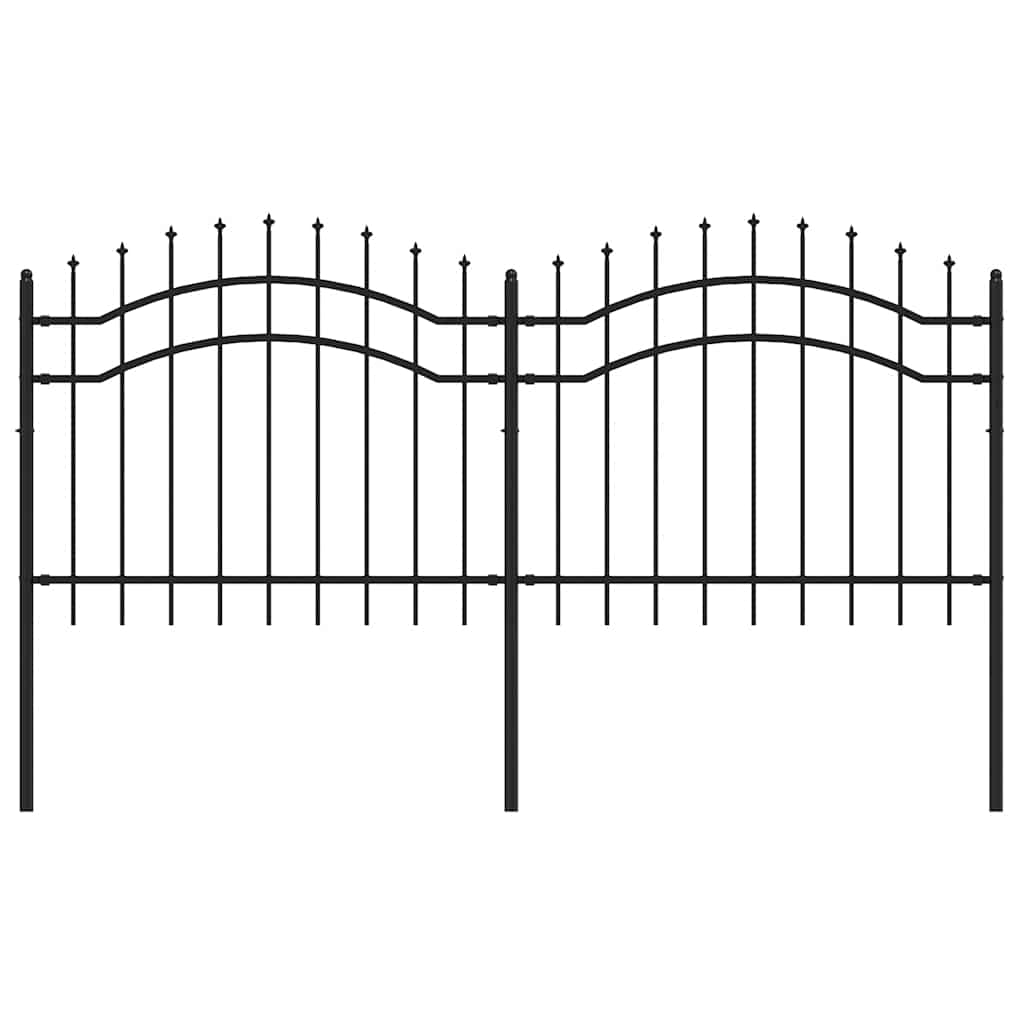 vidaXL Valla de jardín con punta de lanza acero recubierto negro en longitud 115 cm o 140 cm
