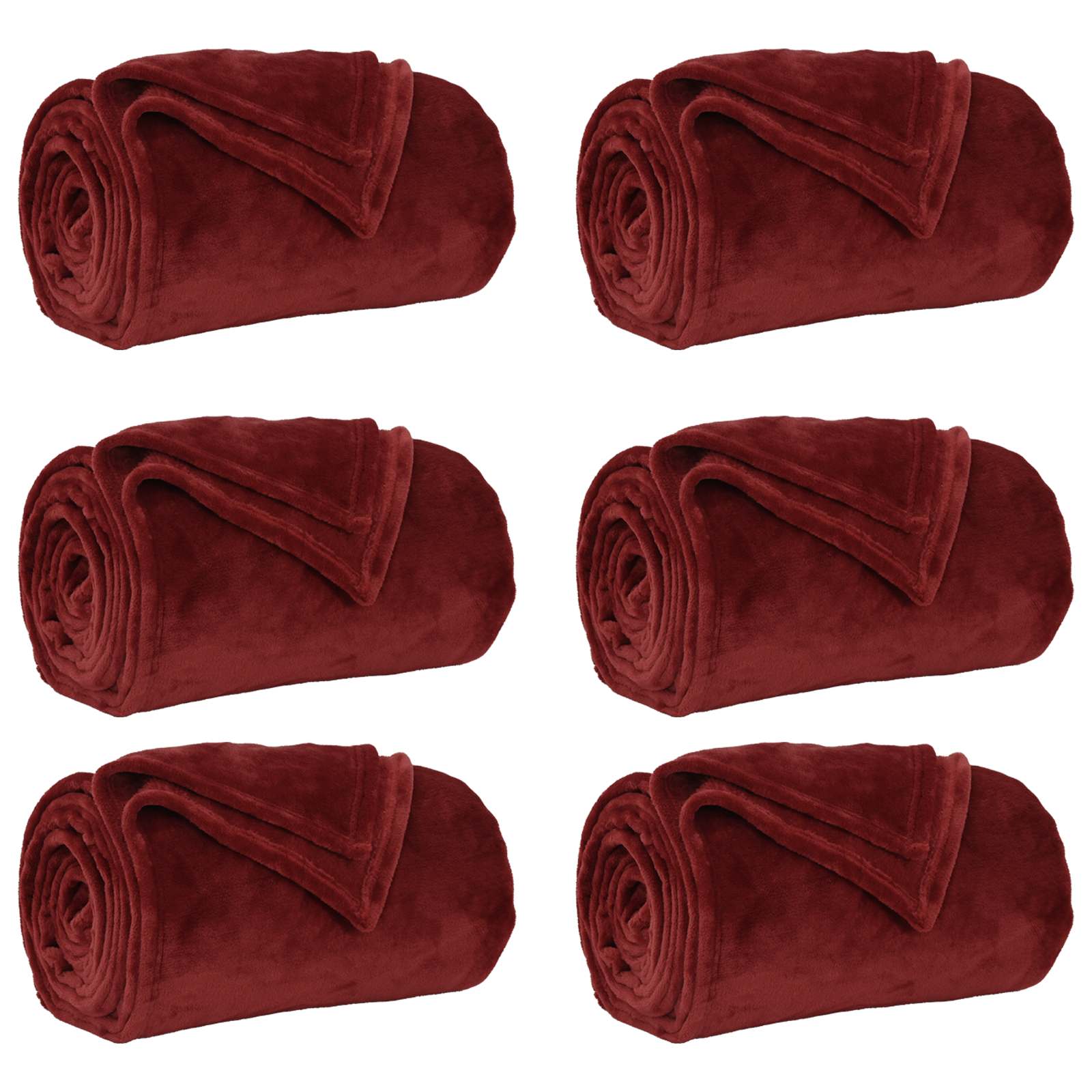 vidaXL Mantitas de Sofá 6 pcs Rojo Burdeos 130 x 150 cm Lana