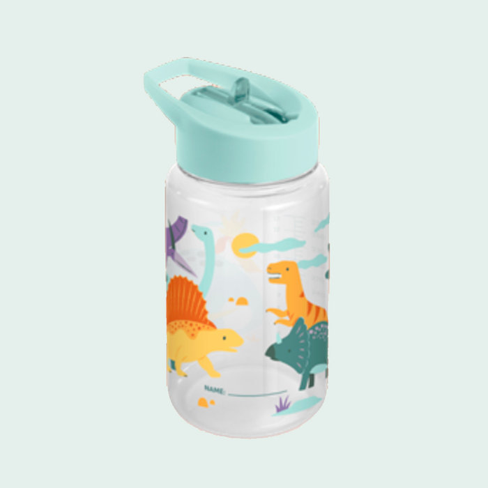 MINILAND BOTELLA 450 ML DE TRITAN CON DISEÑO DE DINOSAURIOS KIDDIE BOTTLE JURASSIC 7x72x16 Cms.
