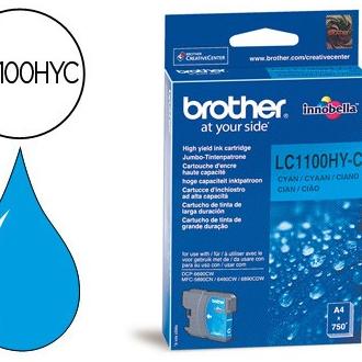 Cartucho de Tinta Liderpapel Brother LC-1100C Cian Alta Capacidad 750 Páginas