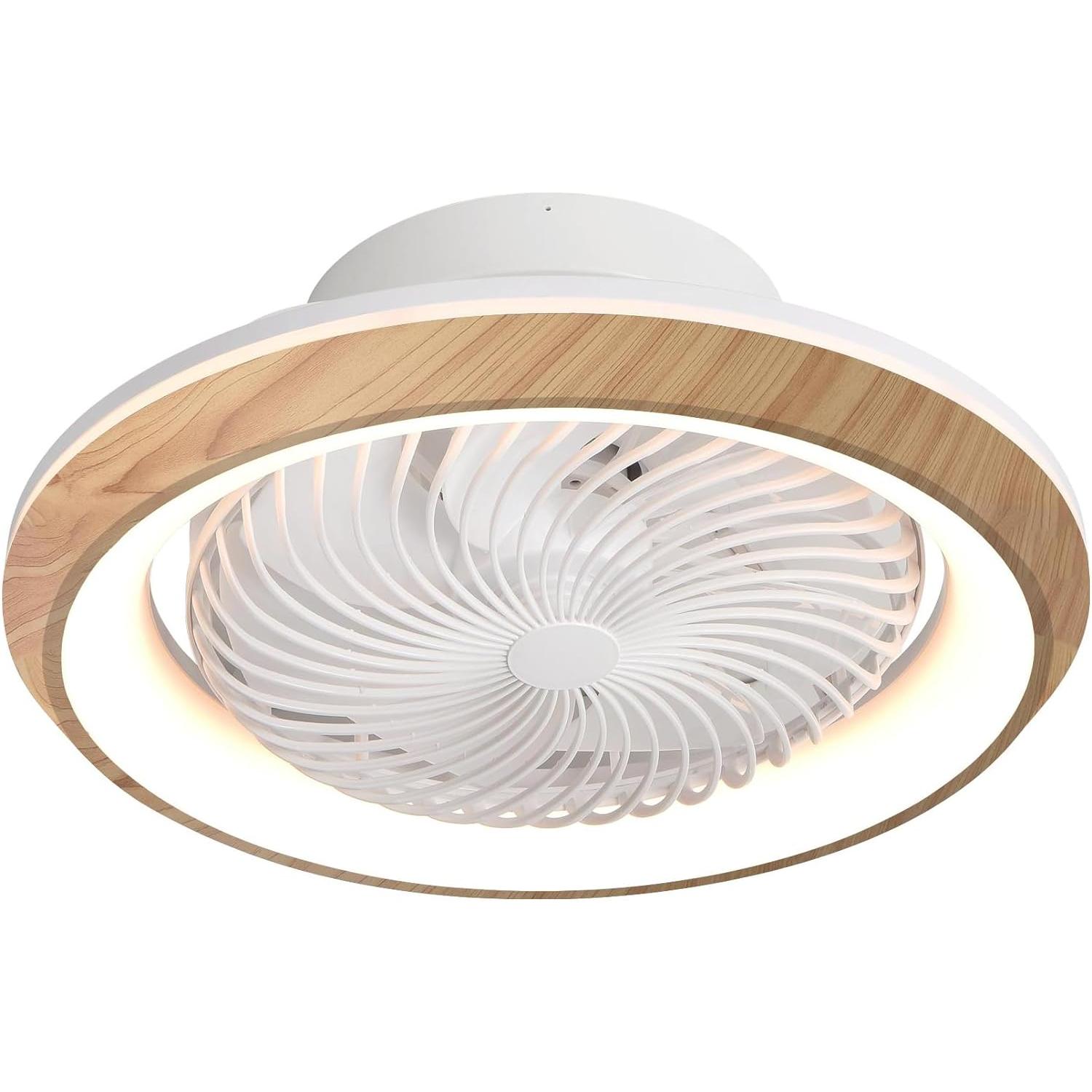 DUPI Ventilador Plafón de Techo con Luz Led Giratorio 6 Velocidades