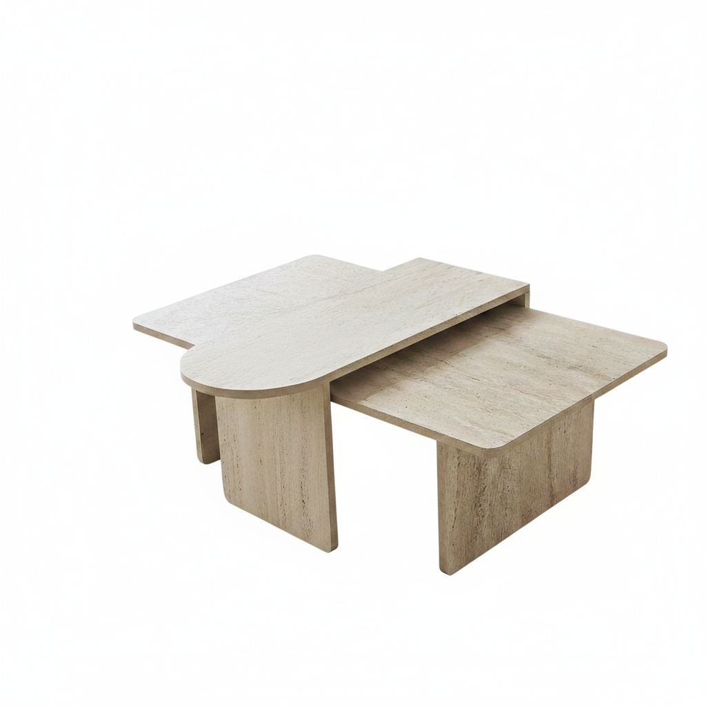 Habitat y Jardin - Juego de mesa baja de madera "París" 105 x 60 x 35 cm - Bronce