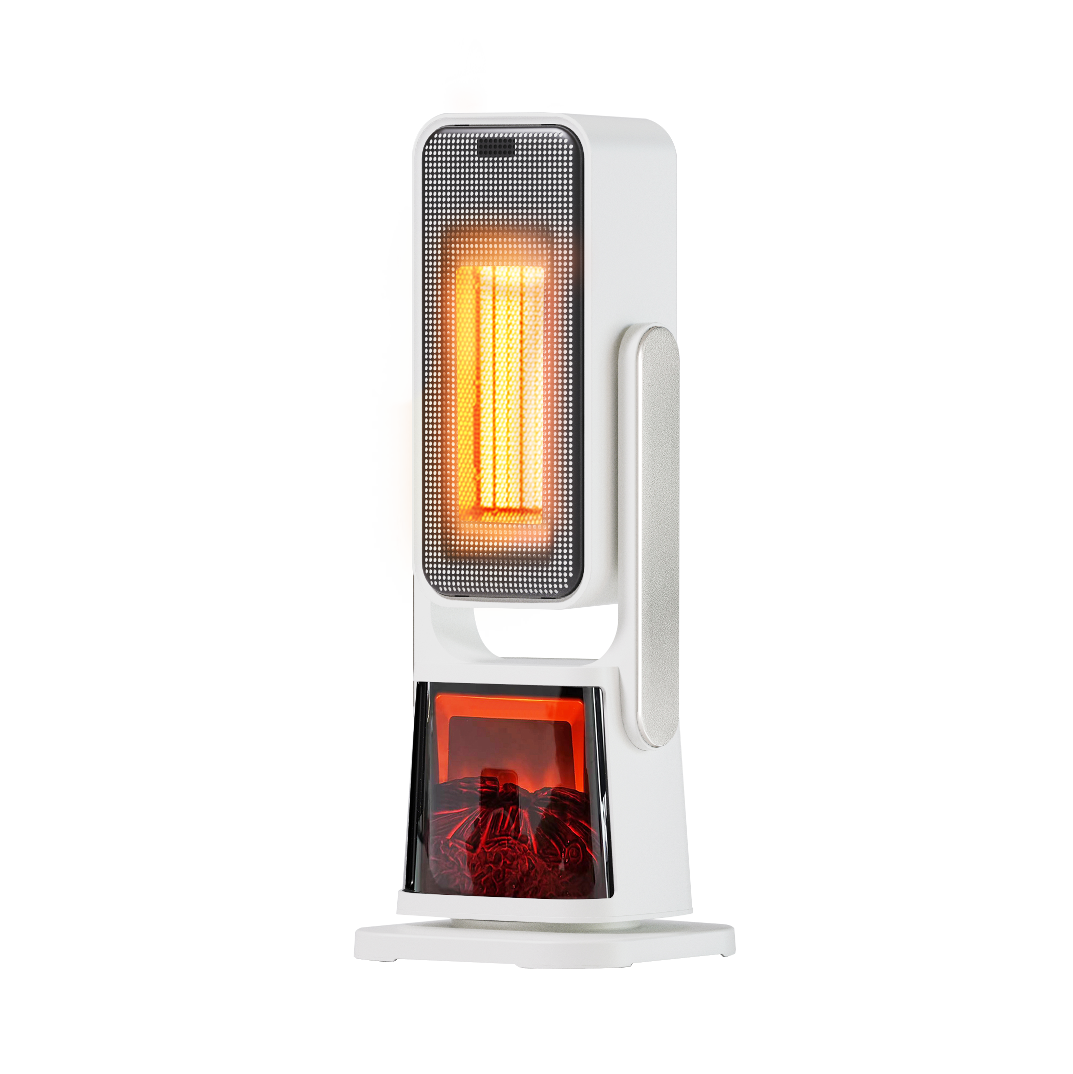 ABRILA Termoventilador Torre Ceramico Ptc 2000w Simoneta Blanco/negro 2potencias 4func.termostrado.MANDO A DISTANCIA incluido y TEMPORIZADOR hasta 12 horas. Con Display Led, panel de control TÁCTIL Display 58x22x22cm Calidad Garantizada