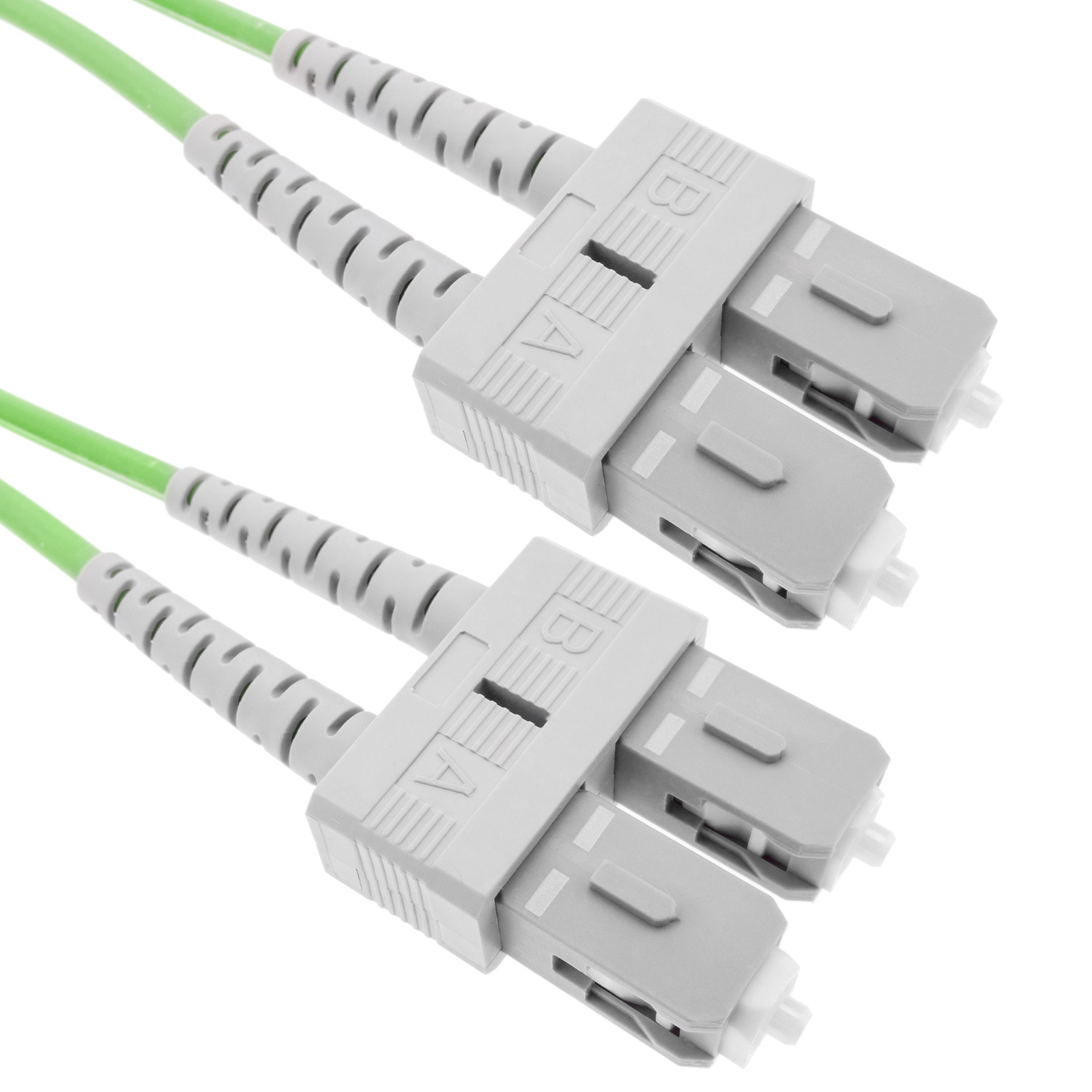 Cable de fibra óptica OM5 multimodo duplex 50µm/125µm SC/PC a SC/PC 100Gb de 20 m - BeMatik