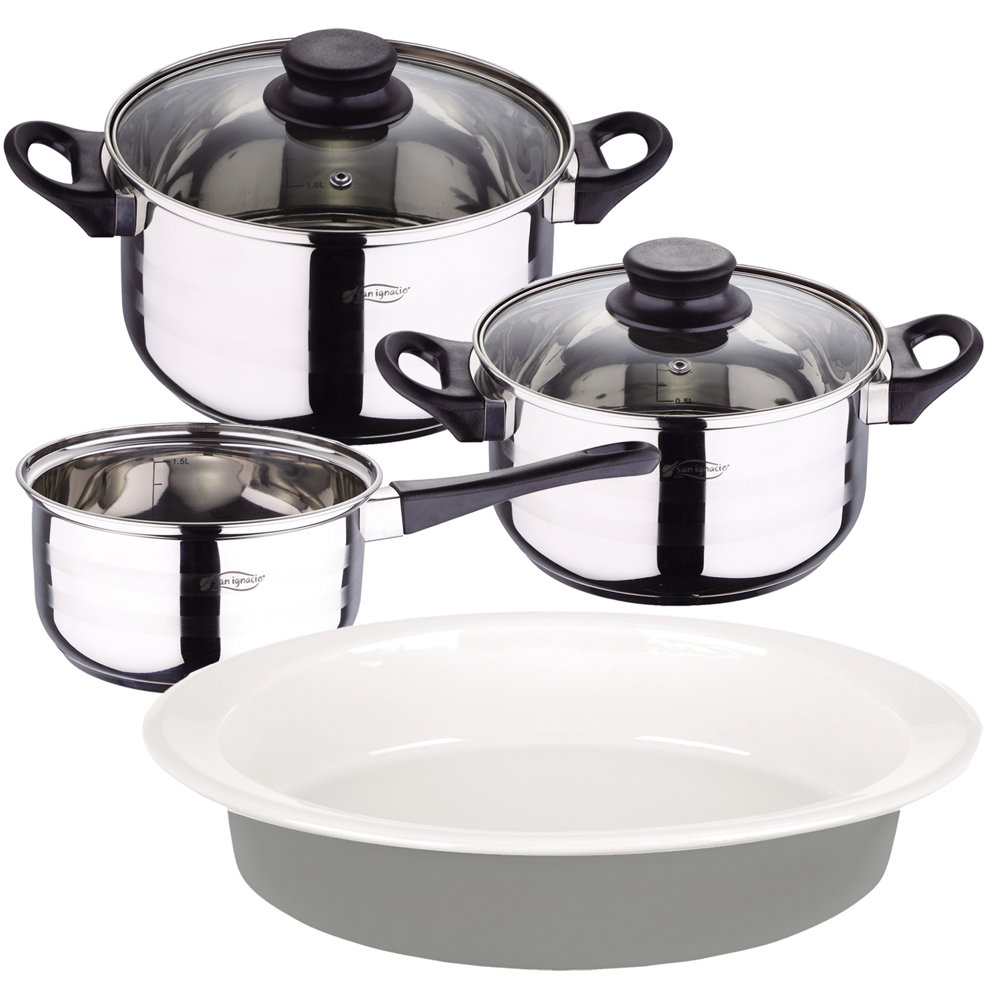 Pack batería de cocina 5 piezas + fuente ovalada de 36CM – SAN IGNACIO
