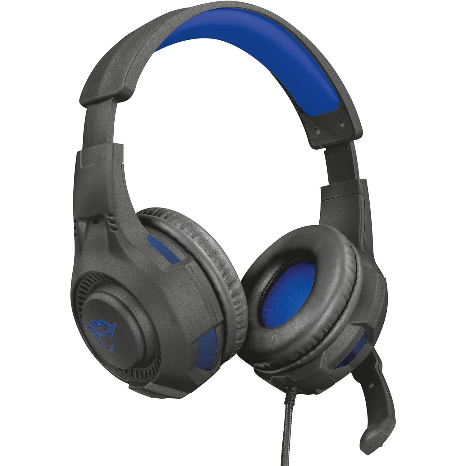 Trust Gaming Cascos PS4 & PS5 GXT 307B Ravu Auriculares Gamer con Micrófono Plegable y Diadema Ajustable - Azul