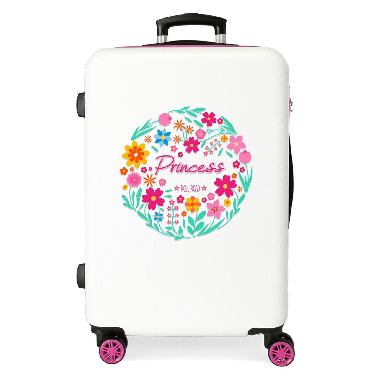 Maleta mediana Roll road Little me blanco 68x48x26cm