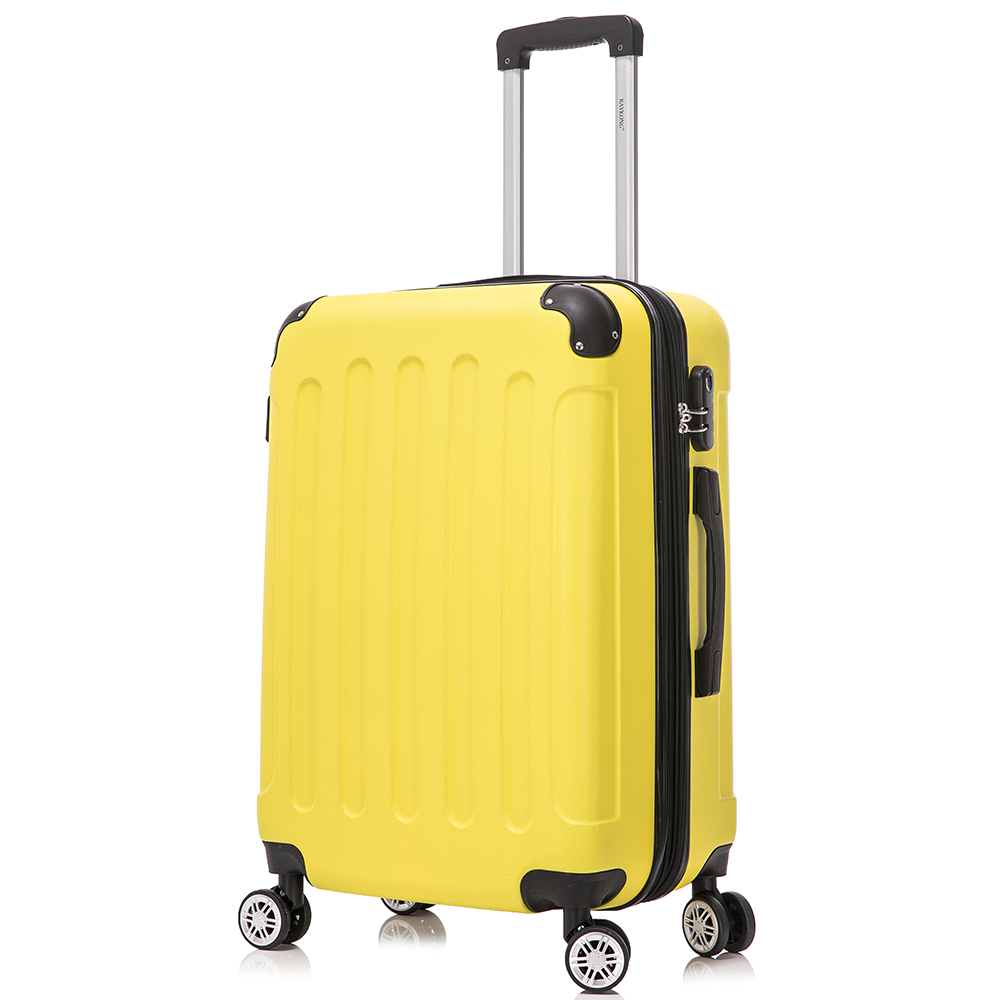Maleta de viaje Mediana ABS 66x43x26cm -28,5cm Extendido  80L Expandible 24 Pulgadas Negro/Azul/RosaDorado/Plateado/Amarillo/Rojo/Turquesa