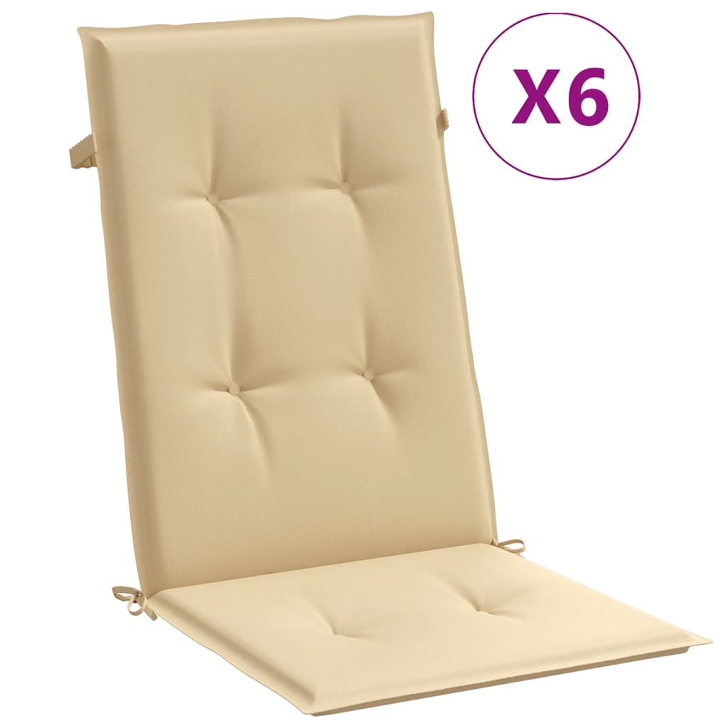 Vidaxl Cojines para Silla Respaldo Alto 6 Uds Tela Color Antracita Melange