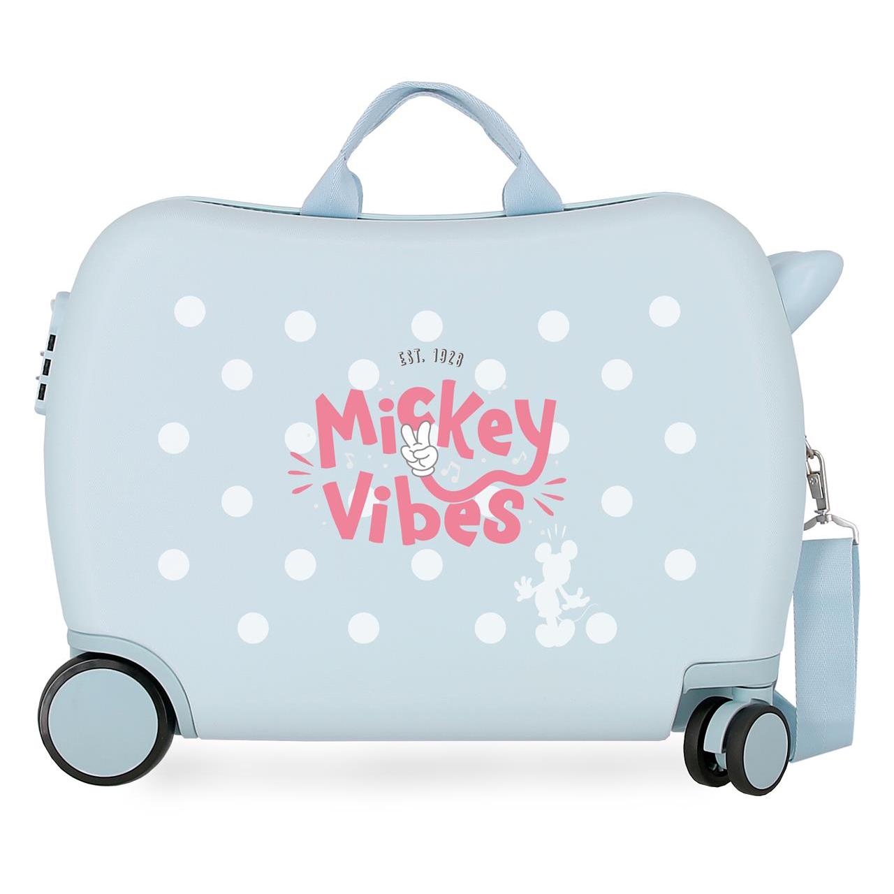Maleta Infantil Disney Mickey vibes azul claro 38x50x20cm