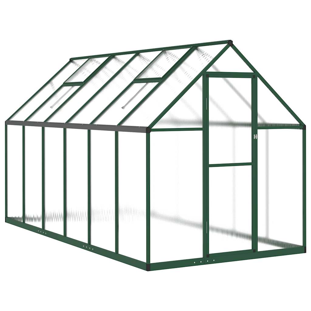 vidaXL Invernadero con marco base aluminio verde 334x169x195 cm