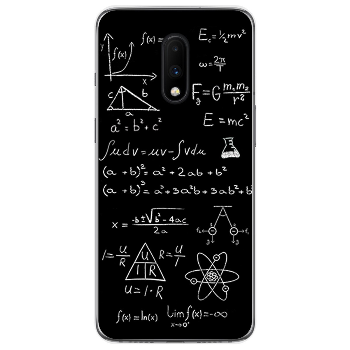 Tumundosmartphone Funda Gel Tpu para Oneplus 7 diseño Formulas Dibujos