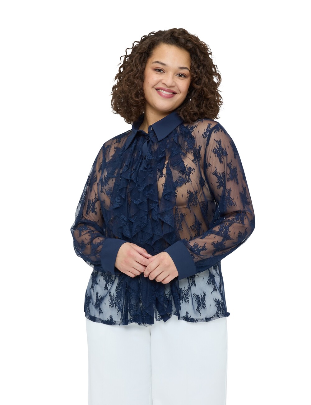 Fiorella Rubino - Camisa de encaje con volantes