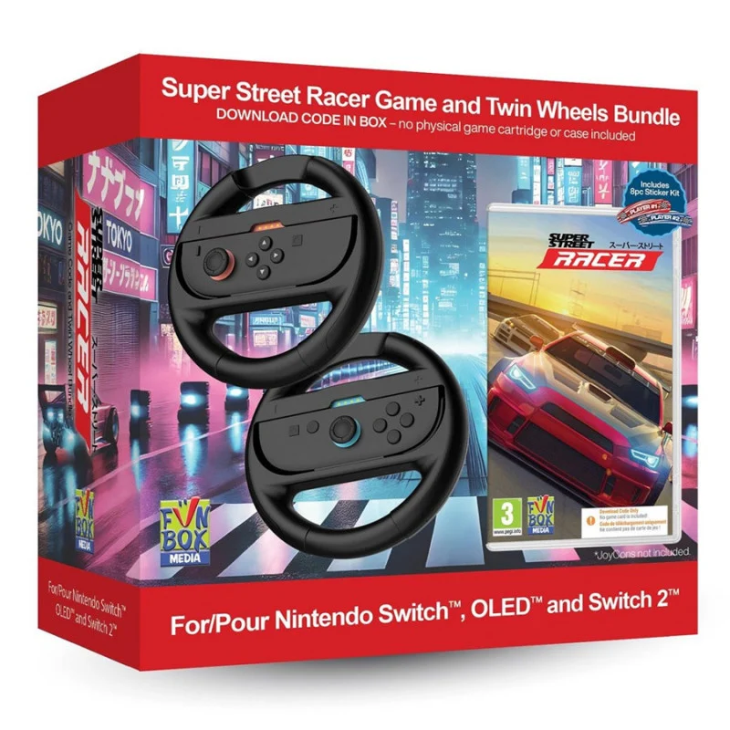 Super Street Racer Bundle + Volante Compatible con Switch y Switch 2 (Codigo en Caja) - Nintendo Switch - Nuevo precintado - PAL España