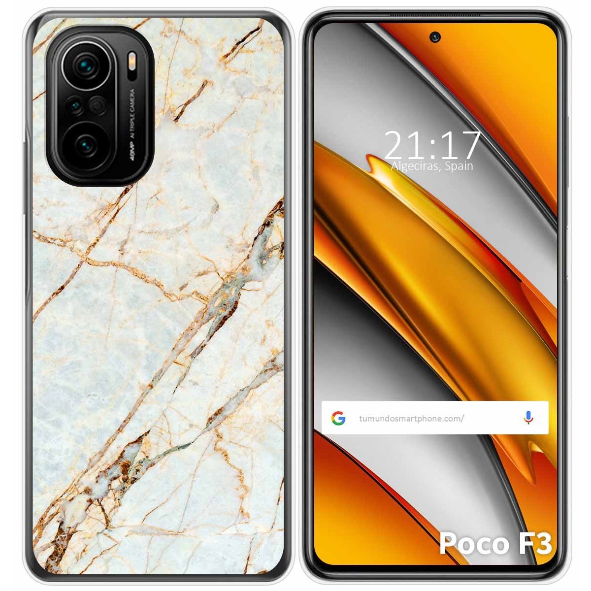 Tumundosmartphone Funda Gel Tpu para Xiaomi POCO F3 5G / Mi 11i 5G diseño Mármol 13 Dibujos