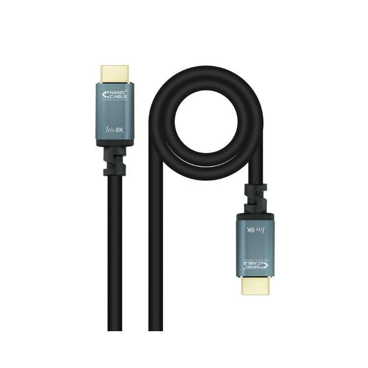 NANOCABLE 10.15.8001-L150 - Cable HDMI 2.1 IRIS 8K, de 1.5 m, Color Negro
