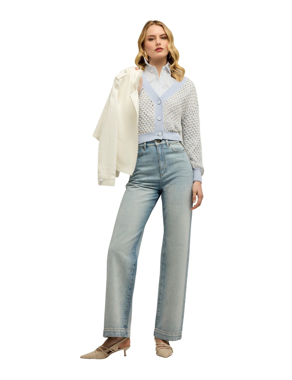 Motivi - Jeans palazzo de pernera ancha con cremalleras laterales