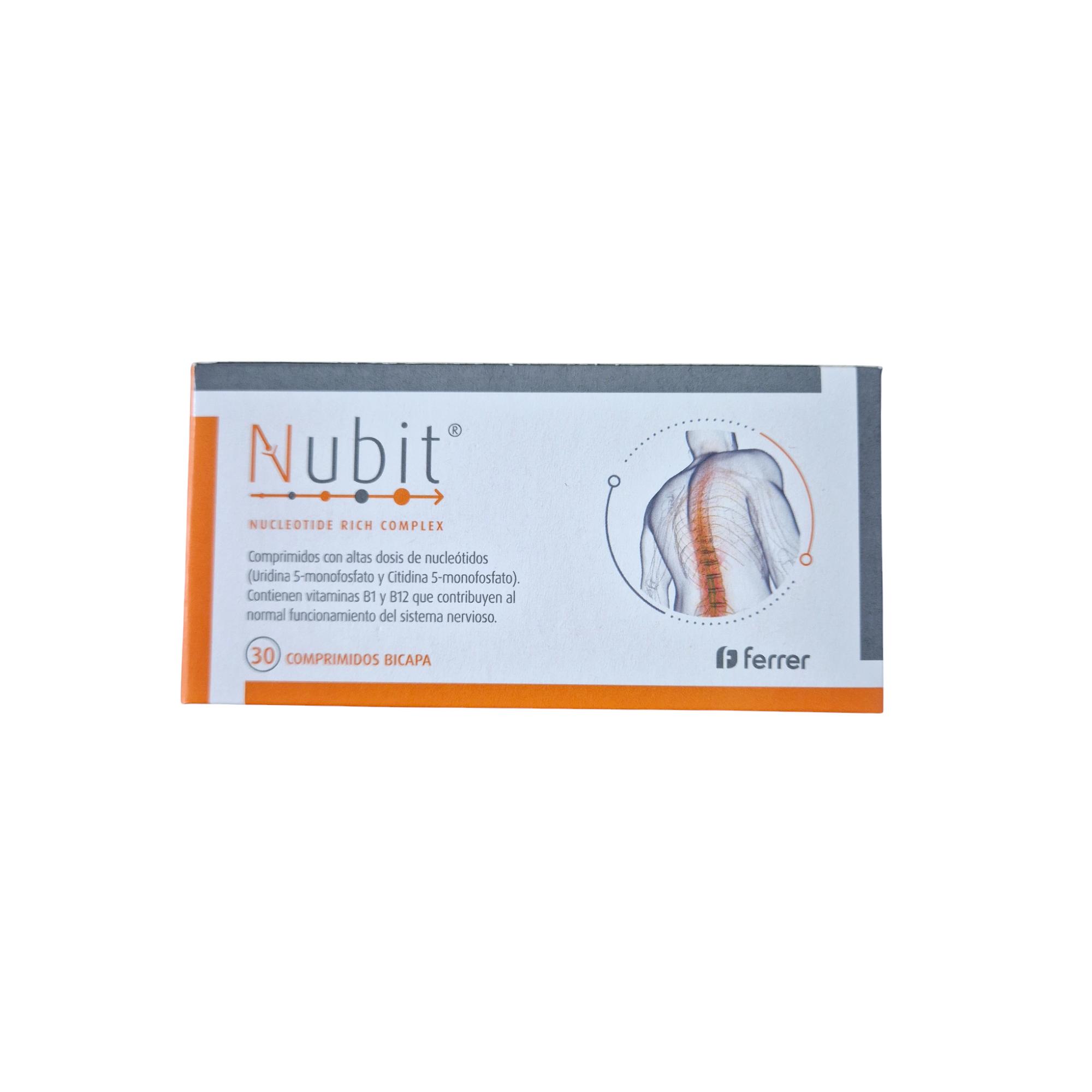 Ferrer Nubit Complejo Rico en Nucleótidos y Vitamina B_ 30 Comprimidos (contribuye al funcionamiento normal del sistema nervioso) (vitaminas neurotrópicas del complejo B )