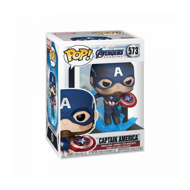 FUNKO POP MARVEL: ENDGAME - CAPTAIN AMERICA  W/BROKENSHIELD & MJOLNIR