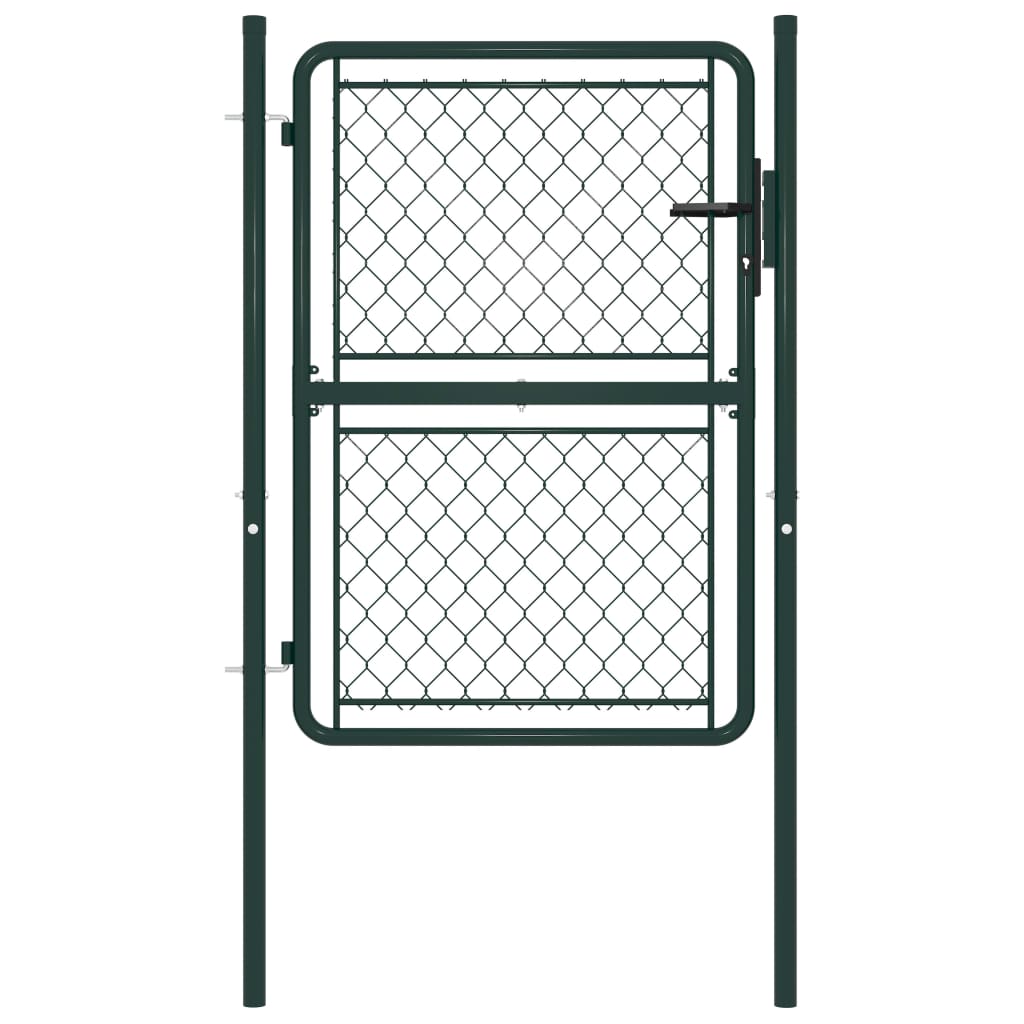 vidaXL Puerta de Jardín de Acero Verde de Valla Verja Patio Entrada Dimensiones 100 x 75 cm, 100 x 150 cm