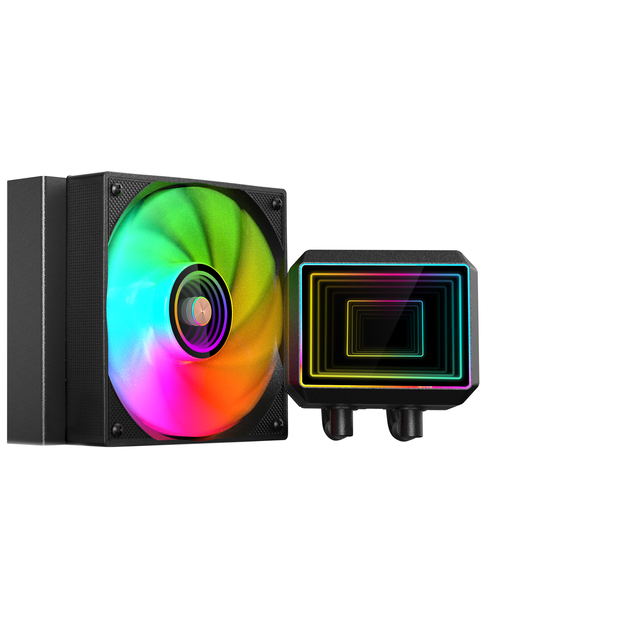 Mars Gaming ML-TWO120, Refrigeración Líquida AIO 300W TDP, 1x Ventilador ARGB Infinity Mirror Ultrasilencioso 12cm FDB, Núcleo de Cobre y Aluminio, Bomba Opti-Chamber 4ª Gen y Microcanales, Kit de refrigeración liquida Negro o Blanco