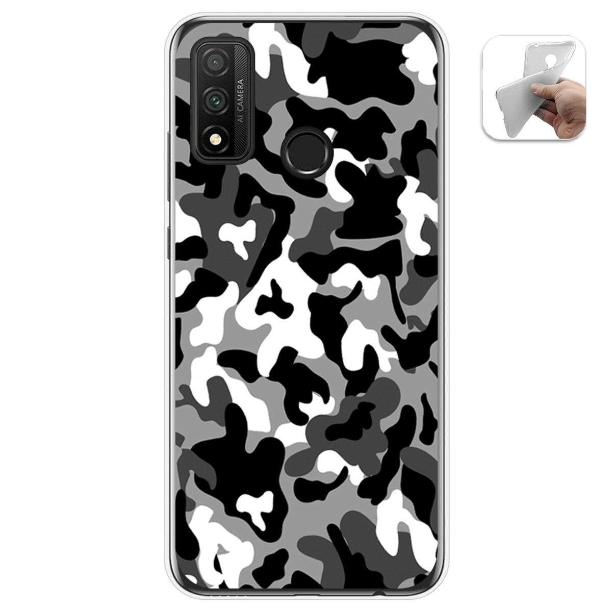 Tumundosmartphone Funda Gel Tpu para Huawei P Smart 2020 diseño Snow Camuflaje Dibujos