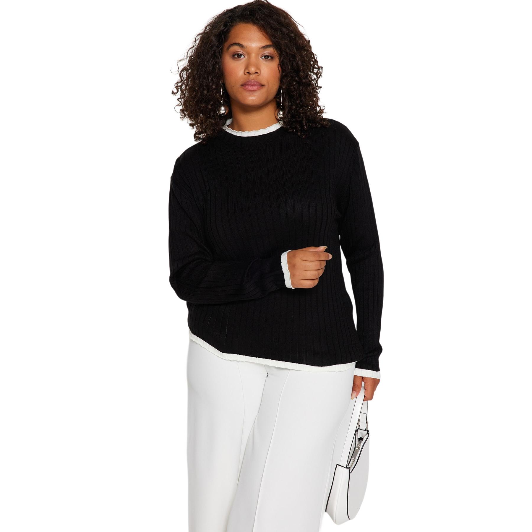 Trendyol Mujer Negro Suéter De Grande Para 4XL