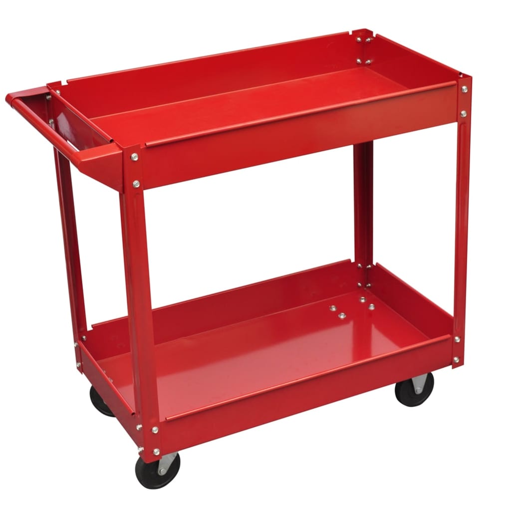 vidaXL Carrito para Herramientas Rojo Carro Utensilios Taller Modelo 2 capas, 3 capas