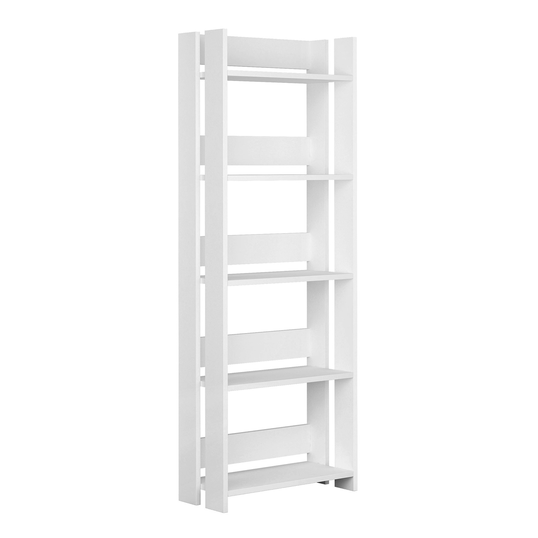 Estantería con 5 estantes. Color Blanco. (Alto 155 cm/Ancho 57 cm/Fondo 25 cm)