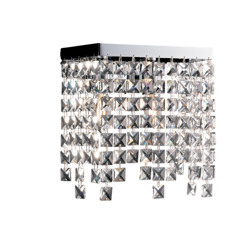 Aplique Penélope en latón y hierro cromado 2 luces con pedrería .25 P.12 BL31-AP2-CR - Bonetti Illumina