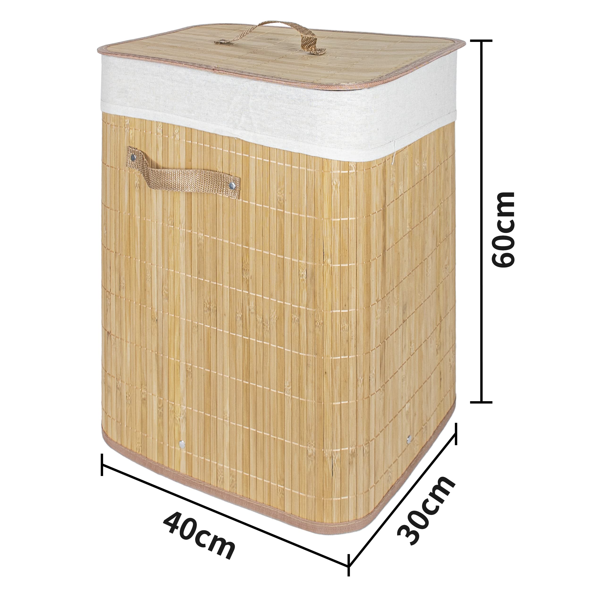 3 cajas almacenaje Pongotodos para el baño Cestos organizadores de bambú  negro