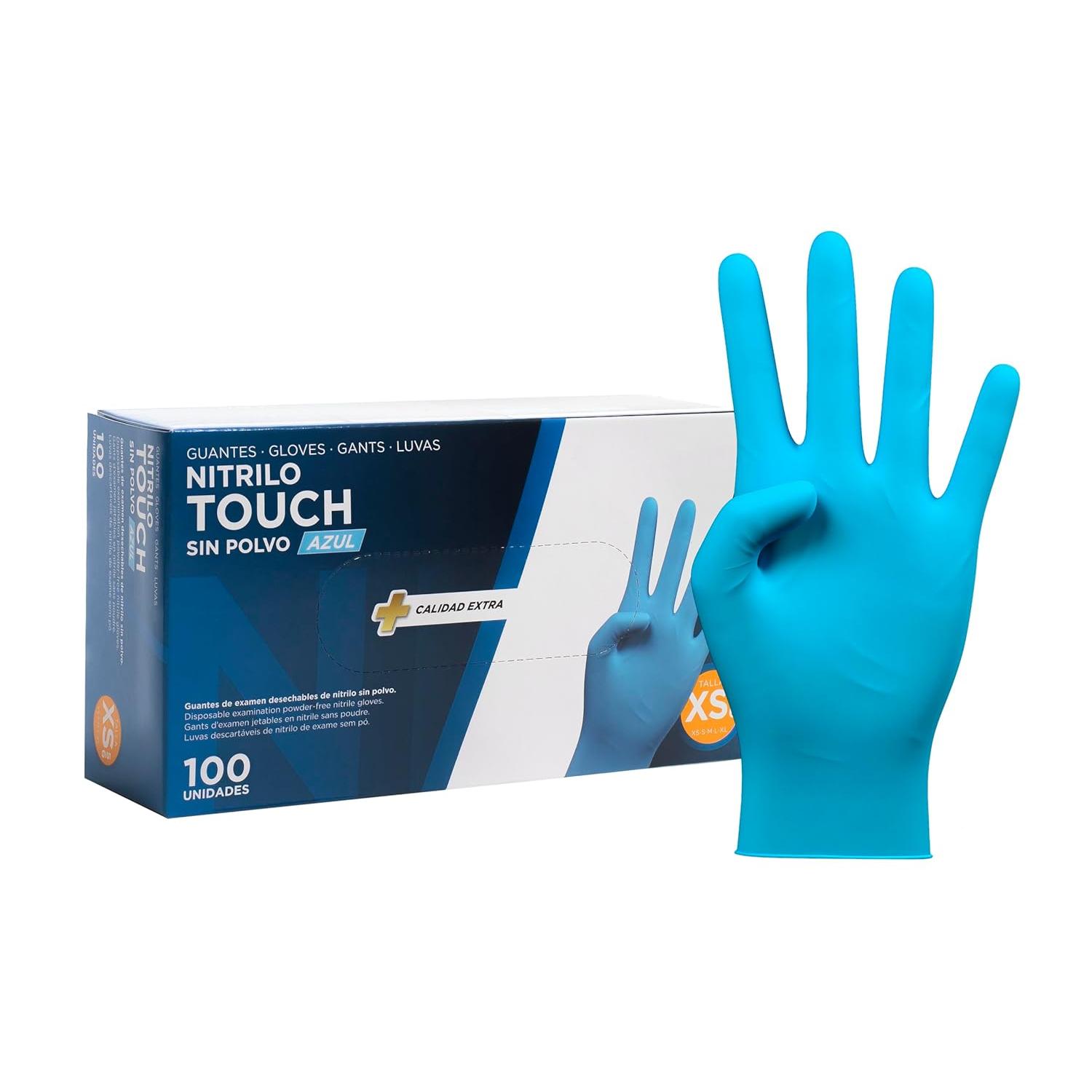 Com-Fort House Guantes Nitrilo Desechables Azul Touch XS-XL