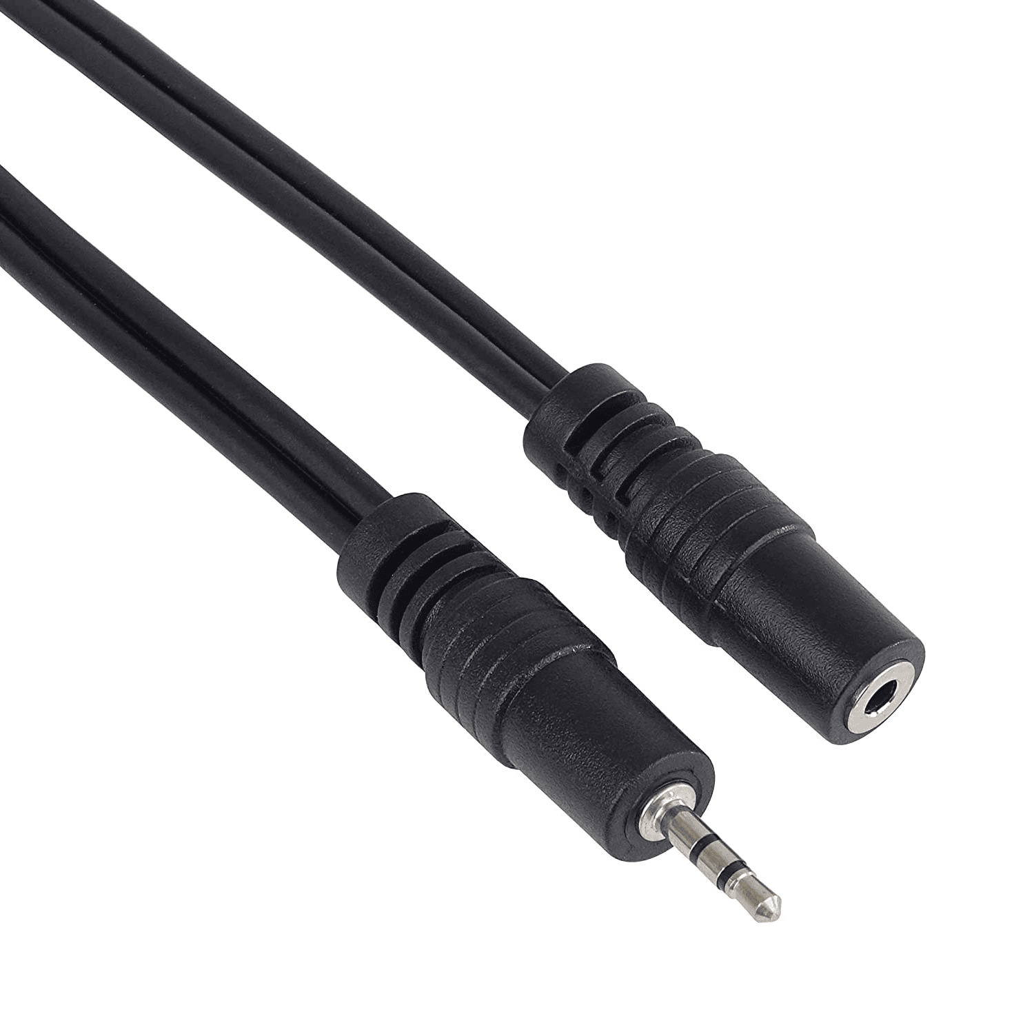 CABLEPELADO Cable Audio alargador Extensor | Jack Audio Estéreo 2,5 mm Macho a Hembra | Cable alargador de Audio estéreo | para Altavoces, Auriculares, Móvil, Tablet, MP3 | Negro | 2 Metros