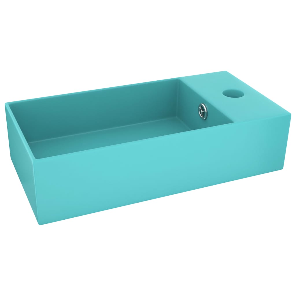 vidaXL Lavabo con rebosadero cerámica 49x25x15 cm