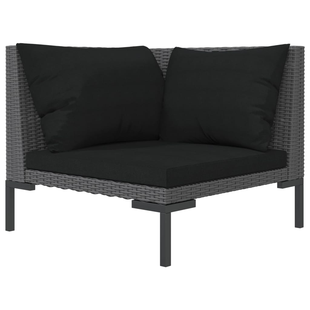 Vidaxl Sofá de Jardín Semicircular de Ratán Sintético con Mesa