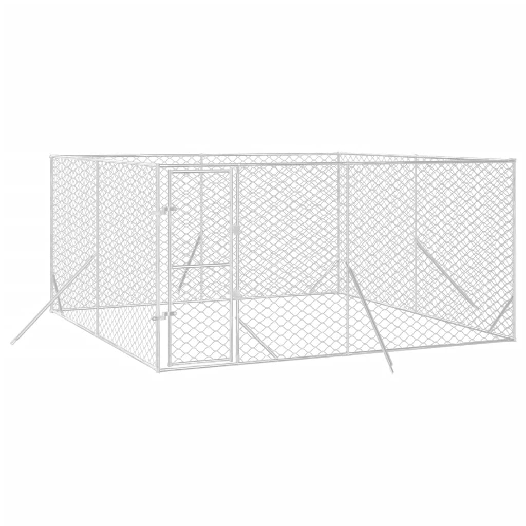 vidaXL Perrera de Exterior Jaula Caseta para Perros Acero Galvanizado Plateado Dimensiones 2 x 2 x 2 m,  2 x 6 x 2 m,  4 x 4 x 2 m y mas