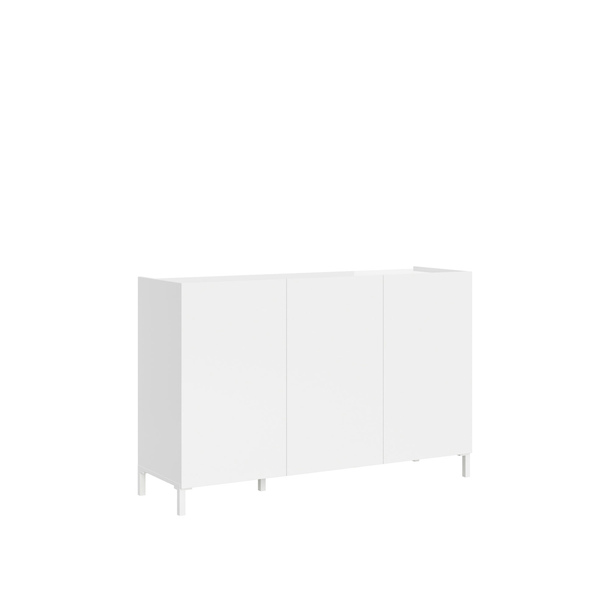 Aparador de 3 puertas 130x40x84 cm Solaria blanco brillo - Itamoby