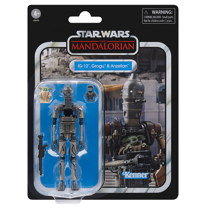 Star Wars The Vintage Collection IG-12, Grogu & Anzellan Set 3 Figuras Coleccionables The Mandalorian Hasbro