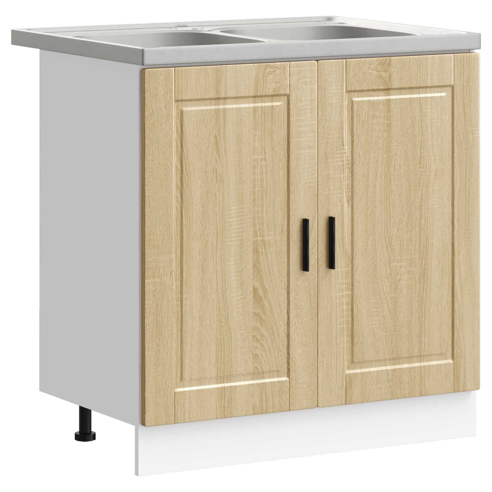 vidaXL Mueble Bajo para Fregadero Porto 2 pcs Madera contrachapada